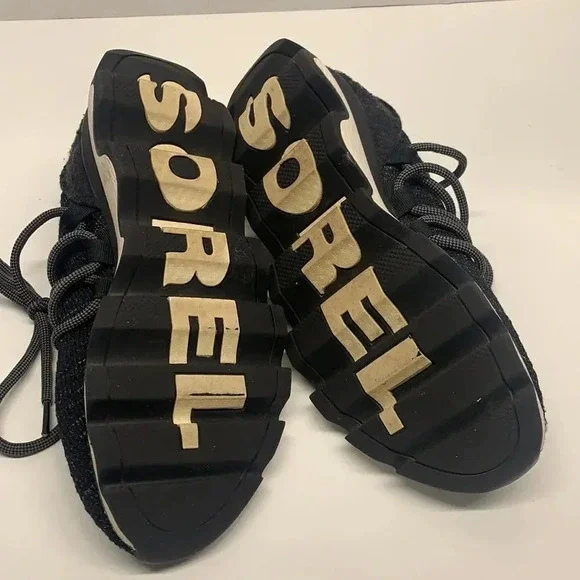 Sorel Kinetic Lace Up Low Top Knit Sneakers Running Shoe Black Women's 8 - Picture 8 of 10